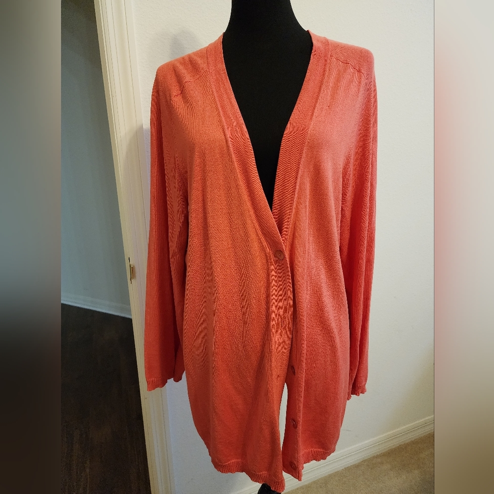 Chicos long cardigan- Coral - size 3